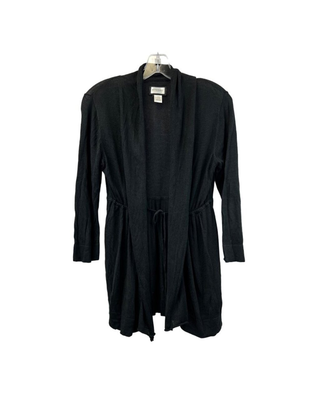 Motherhood Maternity Womens 3/4 Sleeve Lightweight Tie Front Cardigan Black M